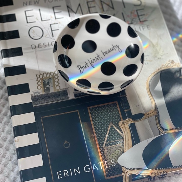 Black & White Polka Dotted Trinket Dish 🤍🍓 - Picture 2 of 10